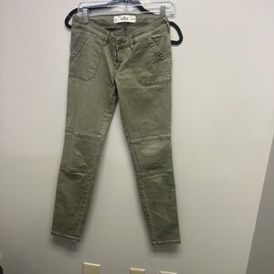 Womens Prefaded Green Hollister Flat Front Skinny Pants Size 5 very good